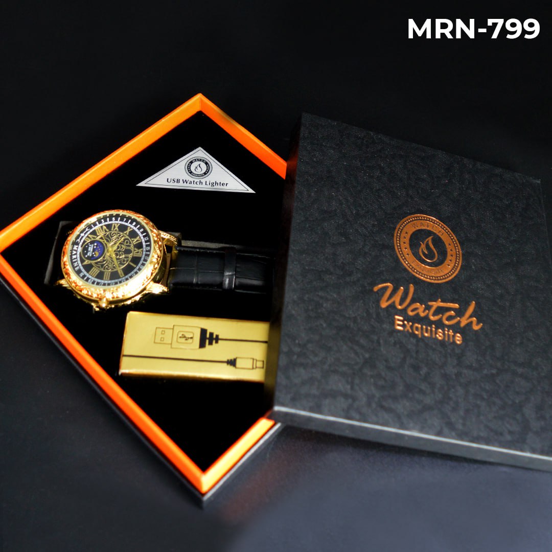 Miniatura 2 de MRN-799 RELOJ MARINE DORADO/NEGRO CUERO